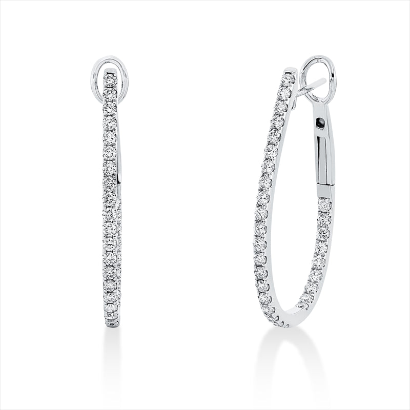 Creolen 18 kt WG, 58 Brill. 1,06 ct, TW-si