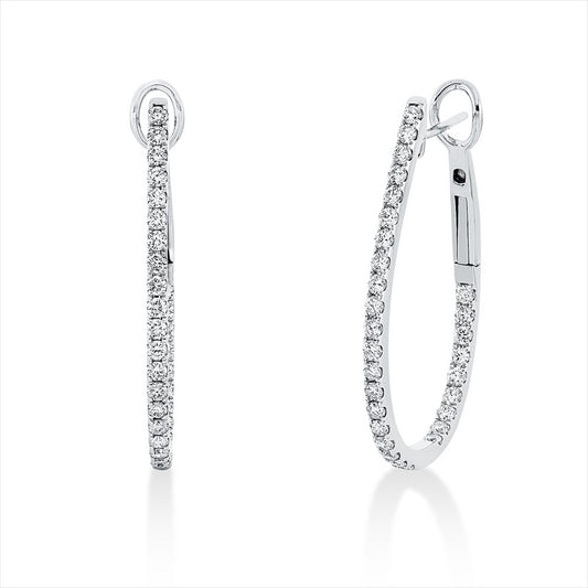 Creolen 18 kt WG, 58 Brill. 1,06 ct, TW-si