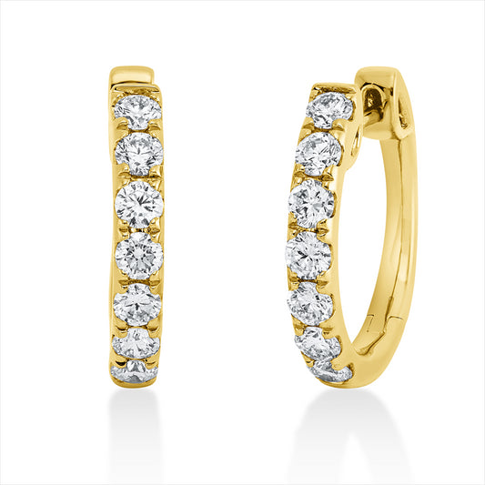 Creolen 18 kt GG, 14 Brill. 1,13 ct, TW-si