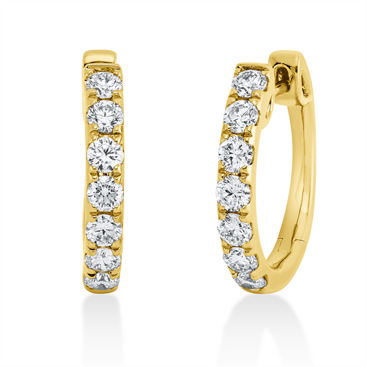 Creolen 18 kt GG, 14 Brill. 1,14 ct, TW-si