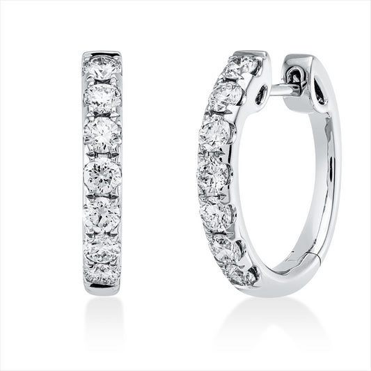 Creolen 18 kt WG, 14 Brill. 1,12 ct, TW-si
