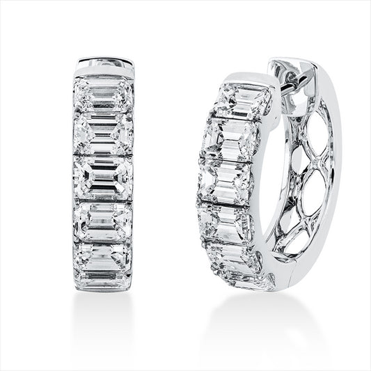 Creolen 18 kt WG, 12 Sm.schliff 3,86 ct, TW-vsi