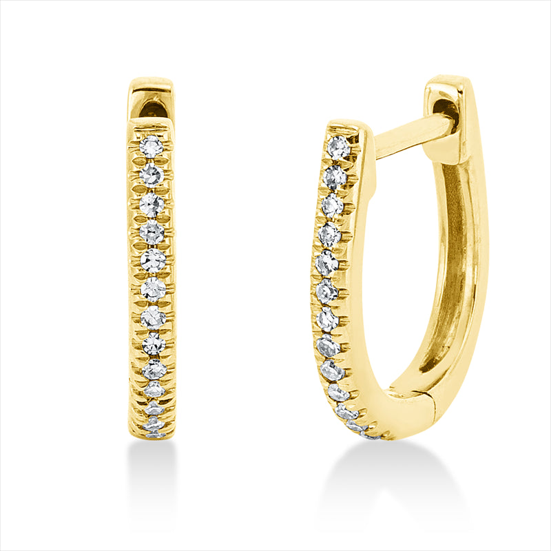 Creolen 14 kt GG, 26 Dia. 0,07 ct, TW-si