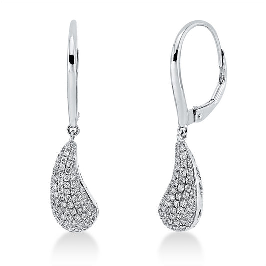 Ohrschmuck 14 kt WG, 158 Brill. 0,42 ct, TW-si