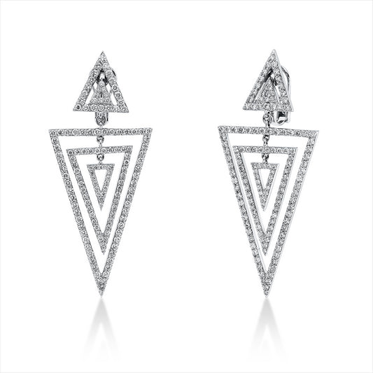 Ohrschmuck 18 kt WG, 286 Brill. 5,88 ct, TW-vsi/si