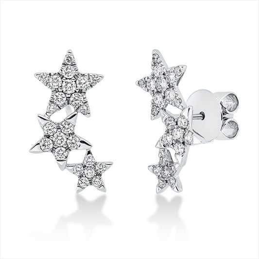 Ohrschmuck 18 kt WG, 46 Brill. 0,90 ct, TW-vsi/si