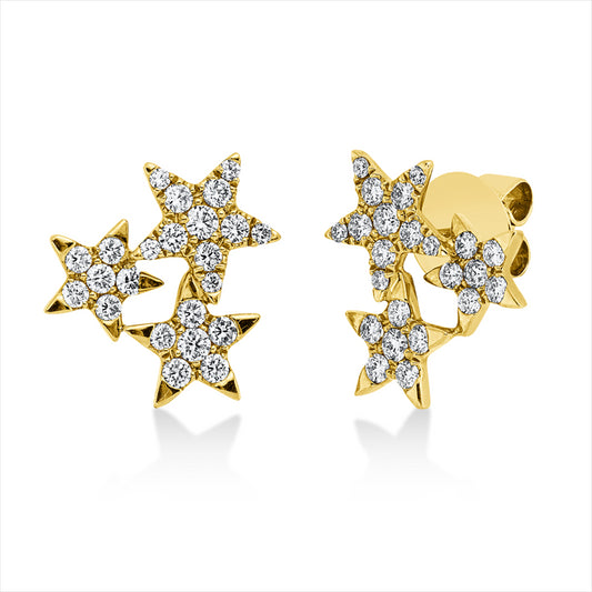 Ohrschmuck 18 kt GG, 46 Brill. 1,06 ct, TW-vsi/si