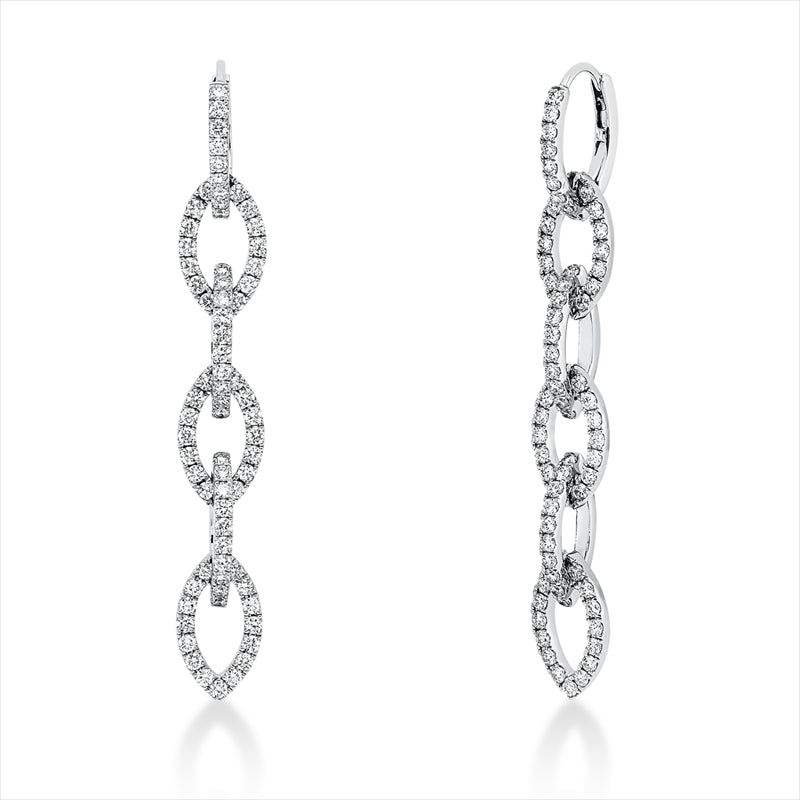 Ohrschmuck 18 kt WG, 144 Brill. 2,48 ct, TW-vsi