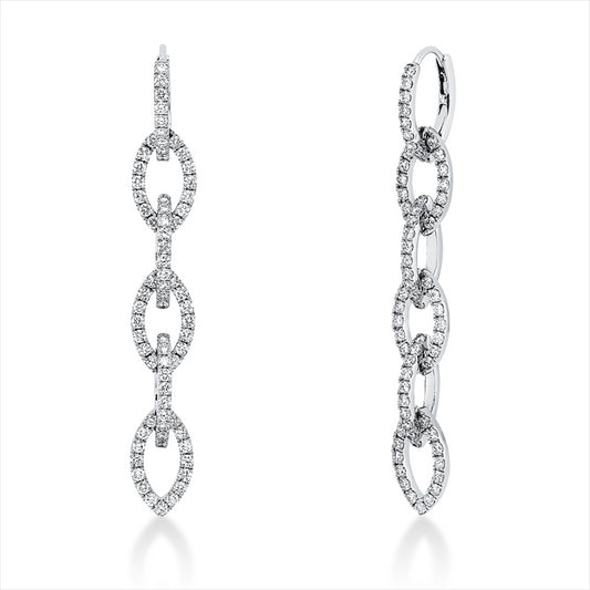 Ohrschmuck 18 kt WG, 144 Brill. 2,48 ct, TW-vsi