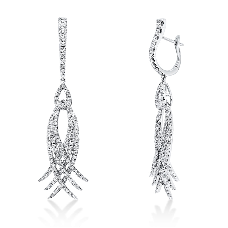 Ohrschmuck 18 kt WG, 238 Brill. 1,39 ct, W-si