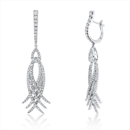 Ohrschmuck 18 kt WG, 238 Brill. 1,39 ct, W-si