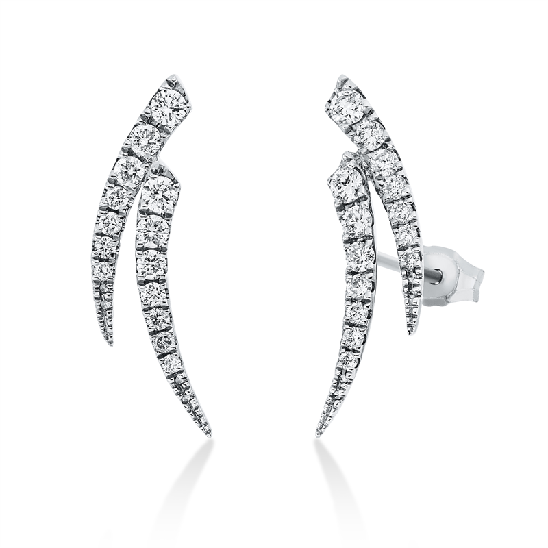 Ohrstecker 18 kt WG, 28 Brill. 0,43 ct, W-si