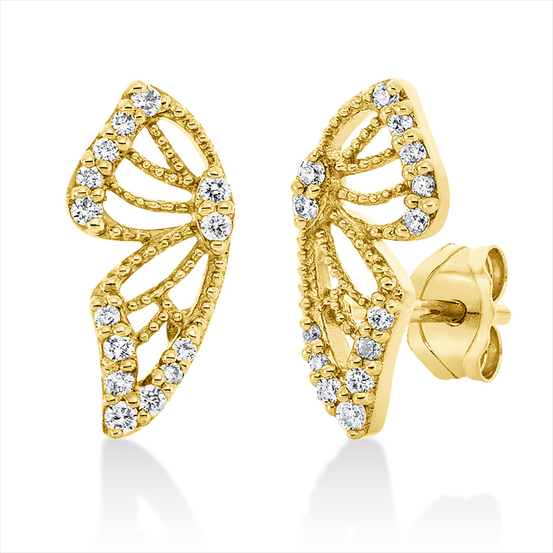 Ohrstecker 18 kt GG, 28 Brill. 0,15 ct, W-si