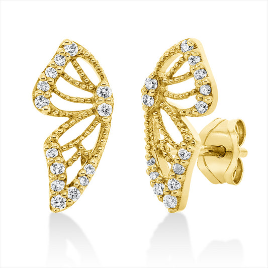 Ohrstecker 18 kt GG, 28 Brill. 0,15 ct, W-si