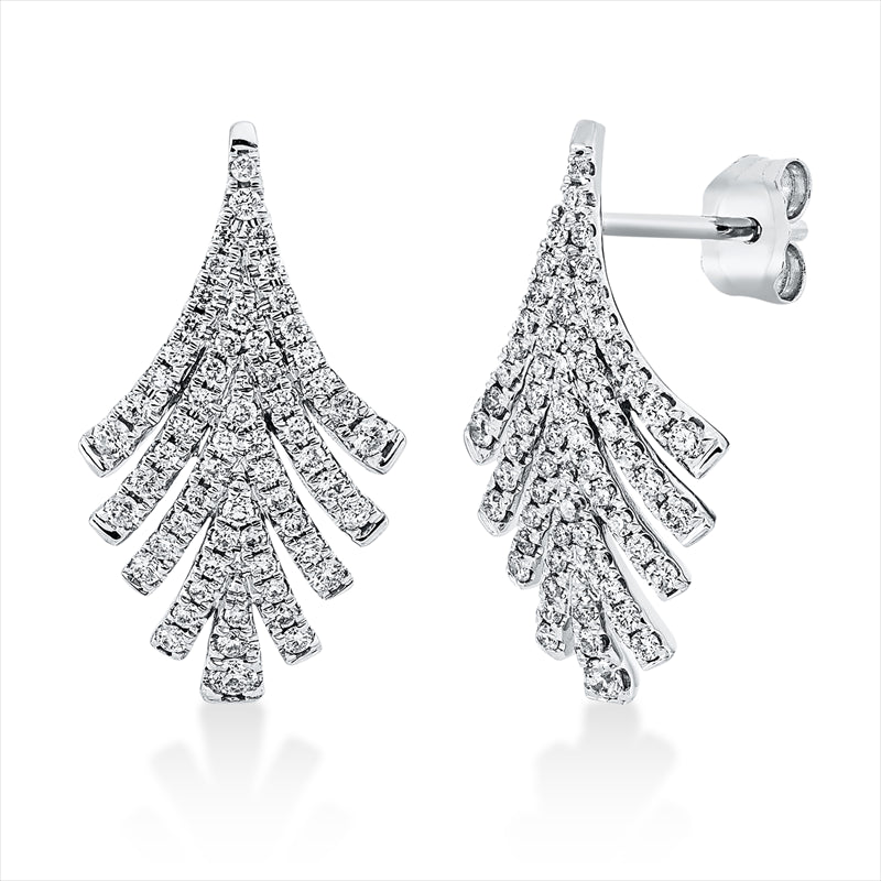 Ohrschmuck 18 kt WG, 120 Brill. 0,40 ct, W-si