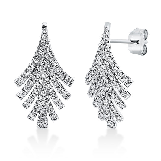 Ohrschmuck 18 kt WG, 120 Brill. 0,40 ct, W-si