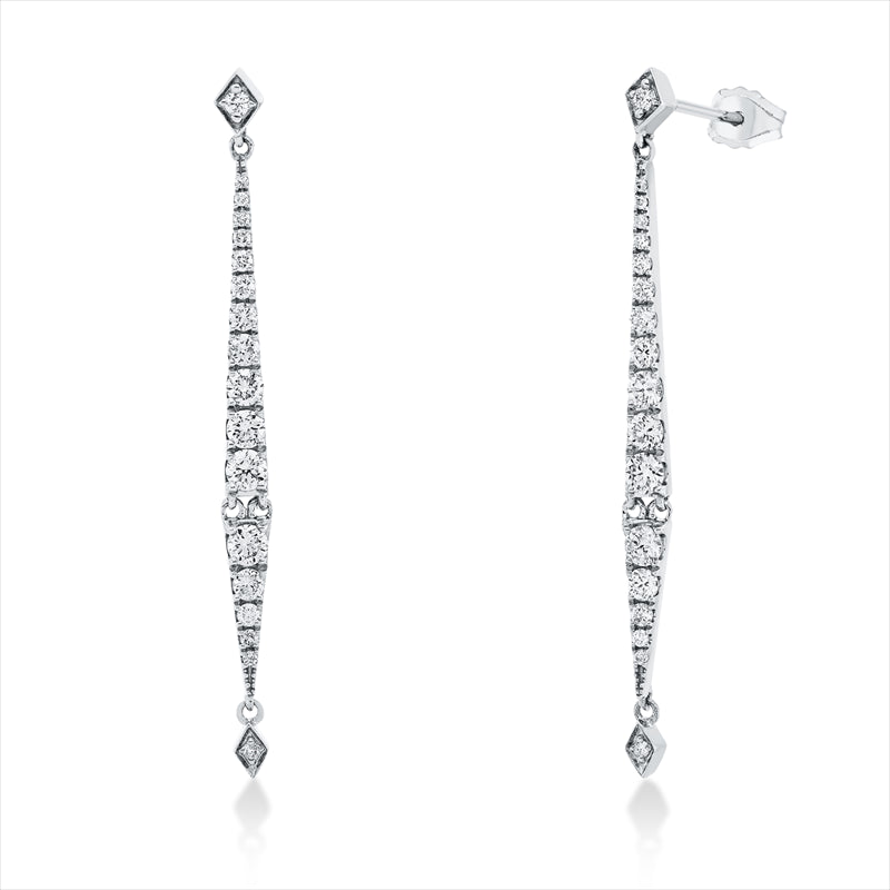 Ohrschmuck 18 kt WG, 36 Brill. 0,64 ct, W-si