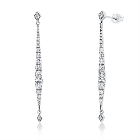 Ohrschmuck 18 kt WG, 36 Brill. 0,64 ct, W-si