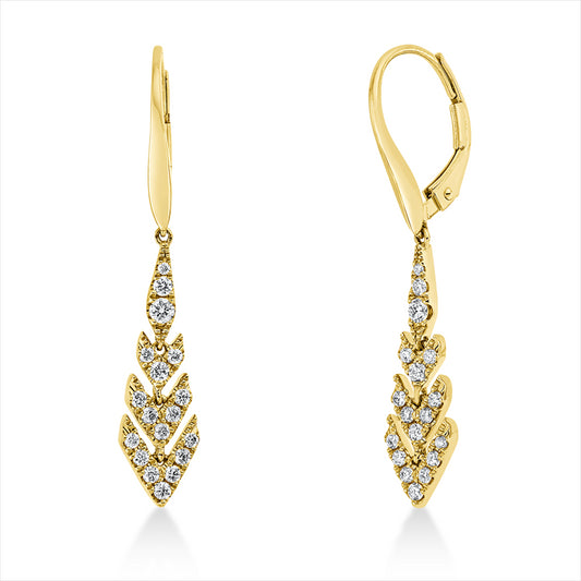 Ohrschmuck 18 kt GG, 36 Brill. 0,40 ct, W-si