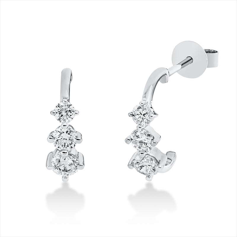 Ohrschmuck 18 kt WG, 6 Brill. 0,56 ct, W-si
