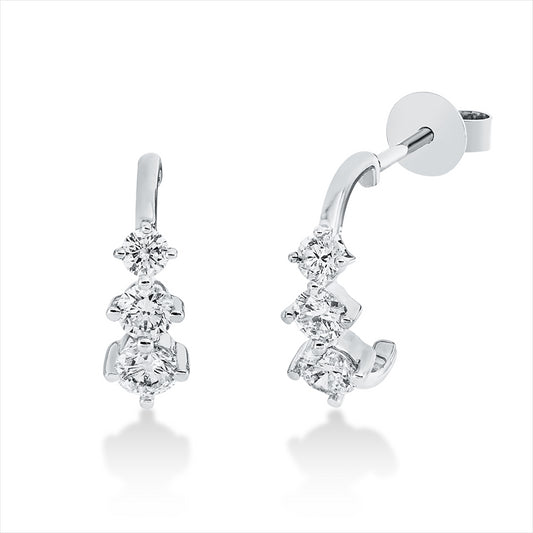 Ohrschmuck 18 kt WG, 6 Brill. 0,56 ct, W-si