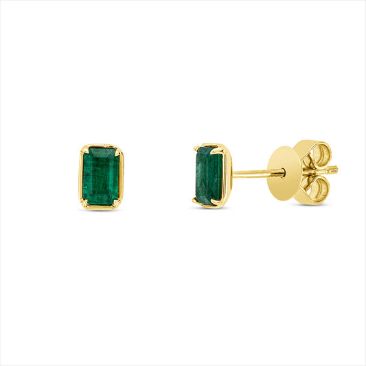 Ohrstecker 14 kt GG, 2 Smaragde 0,60 ct grün