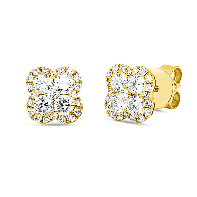 Ohrstecker 18 kt GG, 42 Brill. 0,19 ct, TW-vsi/si, 8 Brill. 0,62 ct, TW-vsi/si