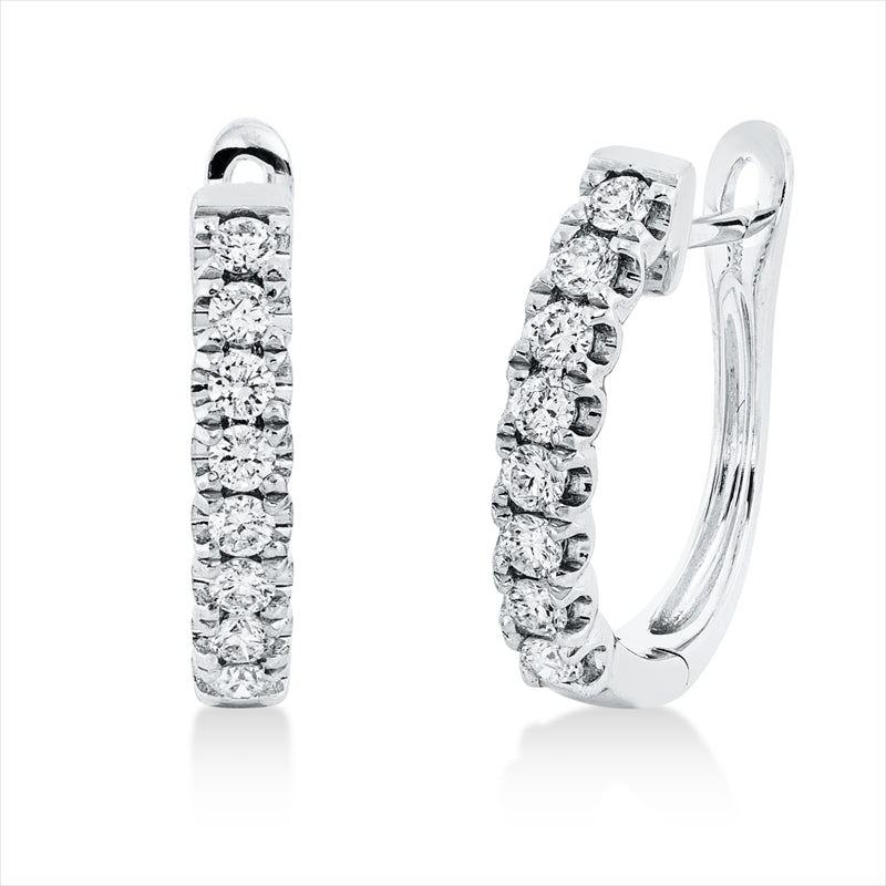 Creolen 18 kt WG, 16 Brill. 0,43 ct, W-pi