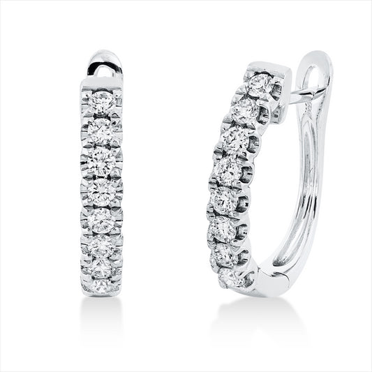 Creolen 18 kt WG, 16 Brill. 0,43 ct, W-pi