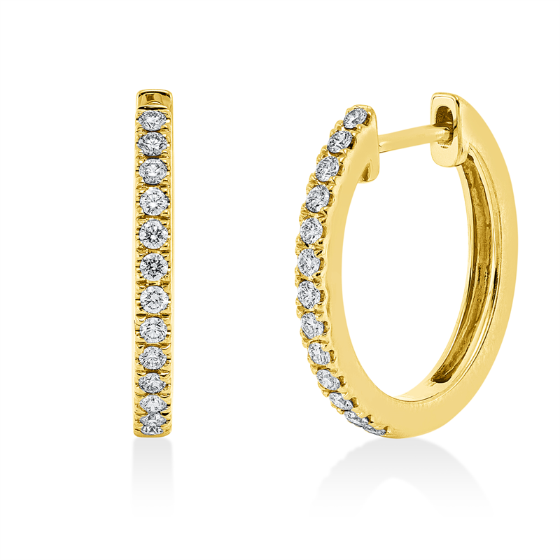 Creolen 18 kt GG, 26 Brill. 0,21 ct, TW-si