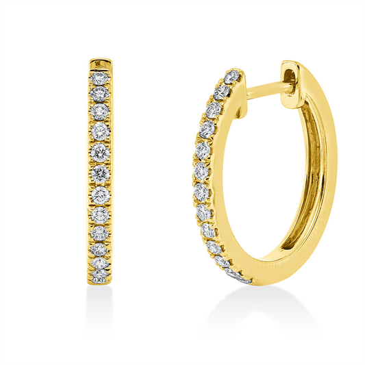 Creolen 18 kt GG, 26 Brill. 0,21 ct, TW-si