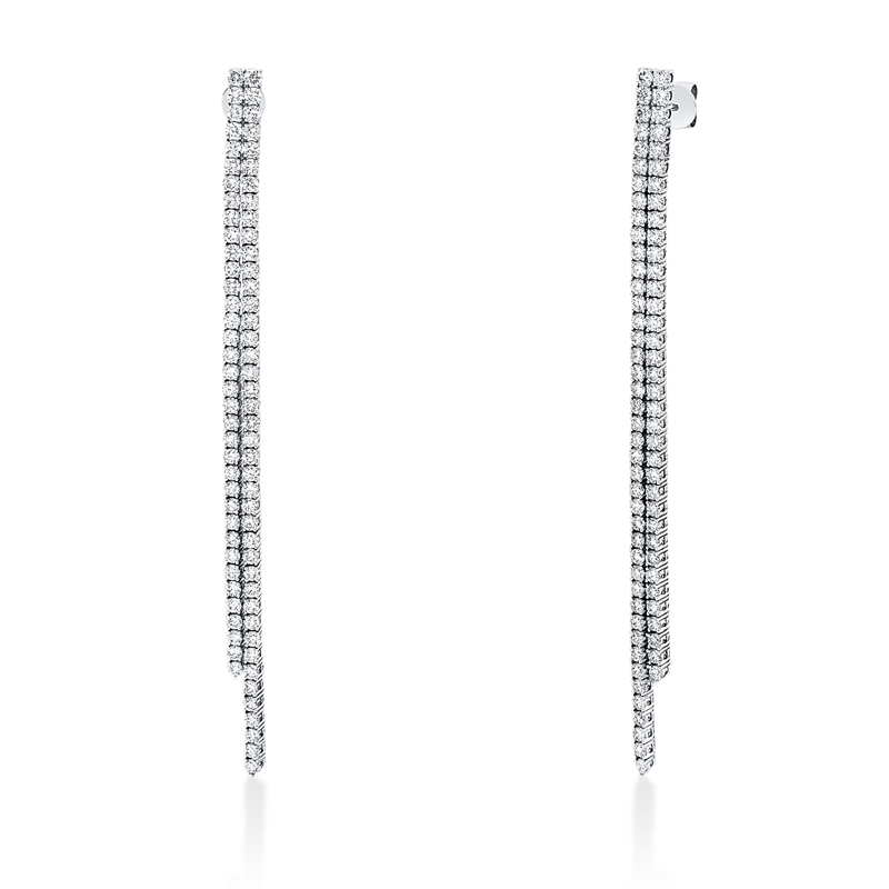 Ohrschmuck 18 kt WG, 152 Brill. 5,09 ct, W-pi