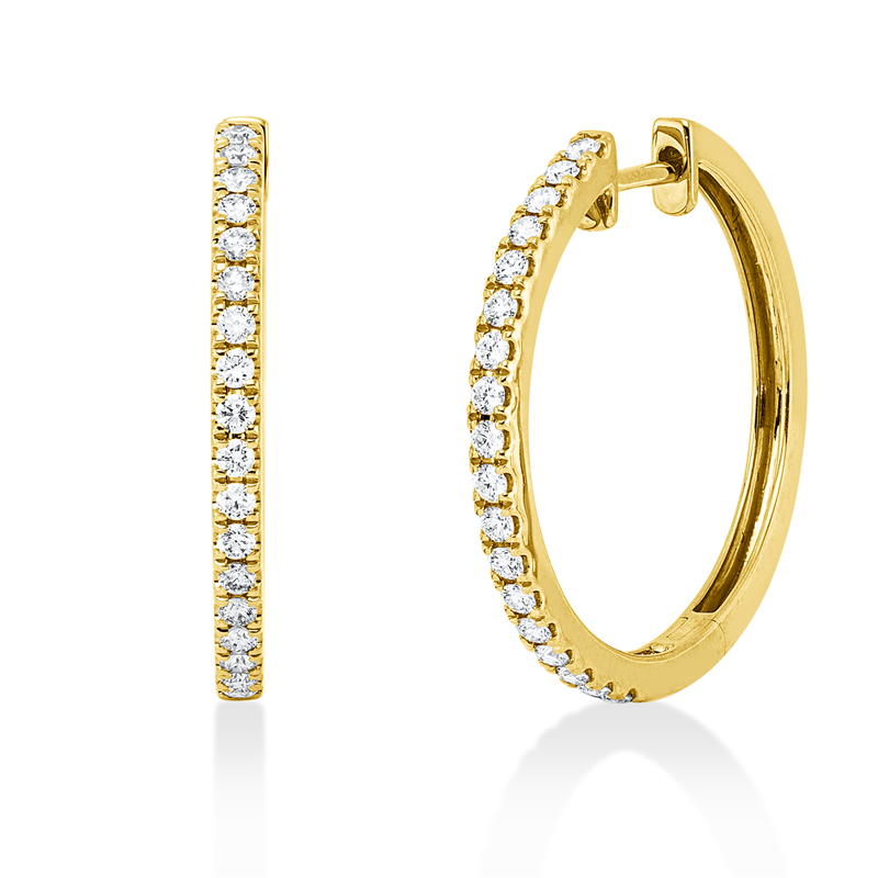 Creolen 18 kt GG, 36 Brill. 0,56 ct, TW-si