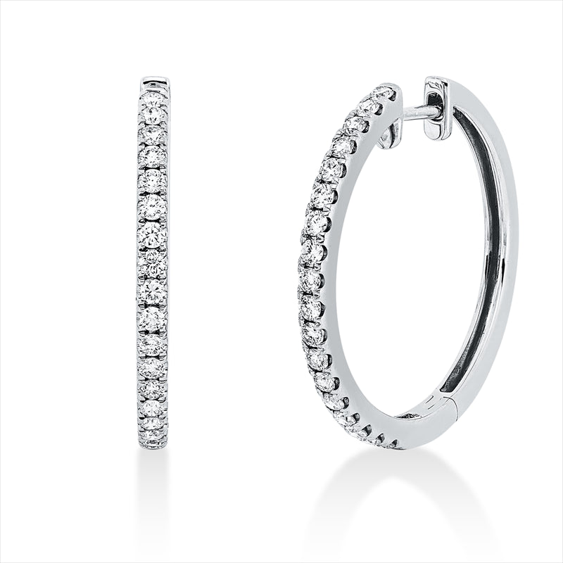 Creolen 18 kt WG, 36 Brill. 0,66 ct, TW-si