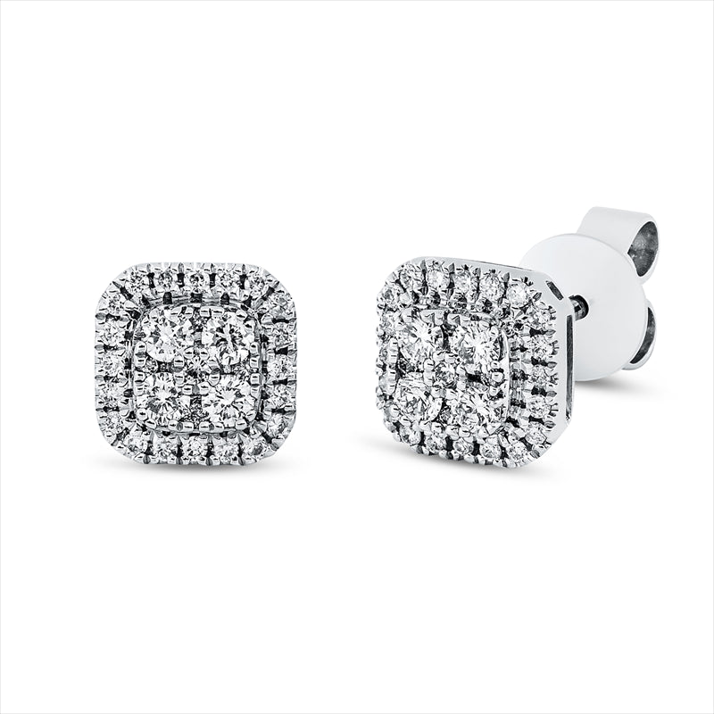 Ohrstecker 18 kt WG, 58 Brill. 0,30 ct, TW-si