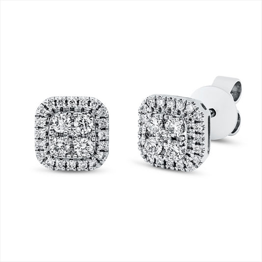 Ohrstecker 18 kt WG, 58 Brill. 0,30 ct, TW-si