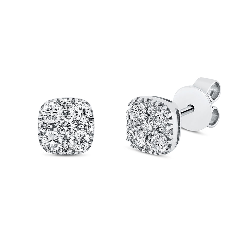 Ohrstecker 18 kt WG, 18 Brill. 0,50 ct, TW-si