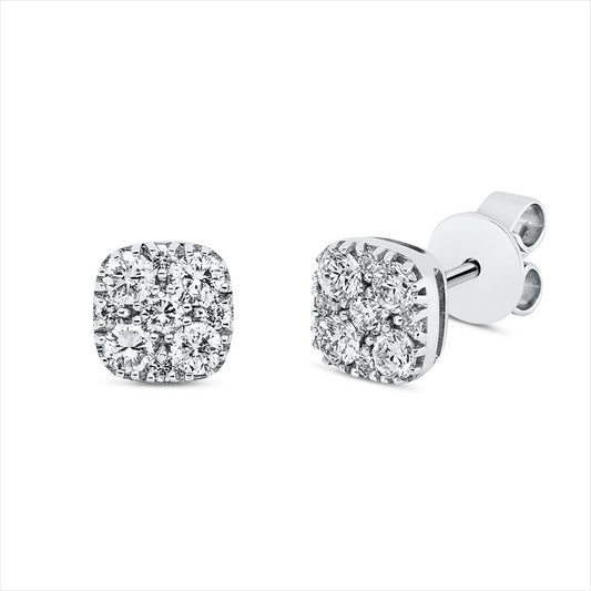Ohrstecker 18 kt WG, 18 Brill. 0,50 ct, TW-si