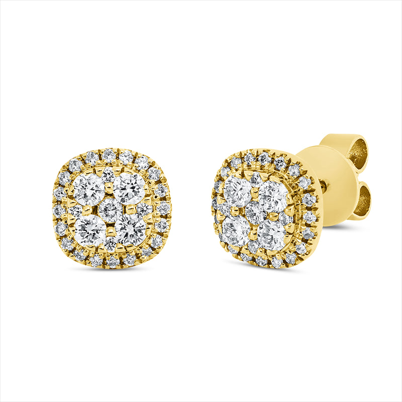 Ohrstecker 18 kt GG, 58 Brill. 0,41 ct, TW-si