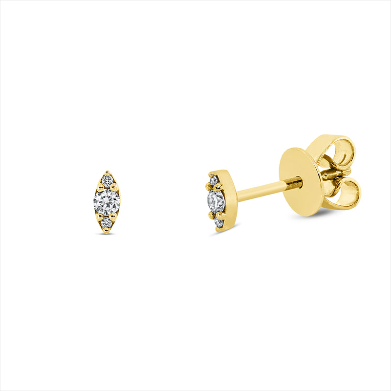 Ohrstecker 18 kt GG, 6 Brill. 0,07 ct, TW-si