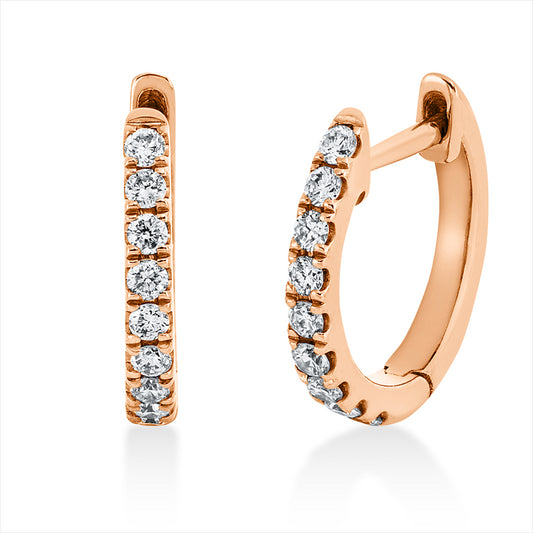 Creolen 18 kt RG, 18 Brill. 0,18 ct, TW-si