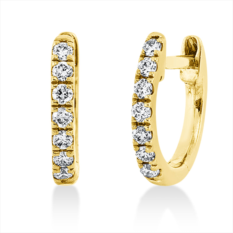 Creolen 18 kt GG, 14 Brill. 0,10 ct, TW-si