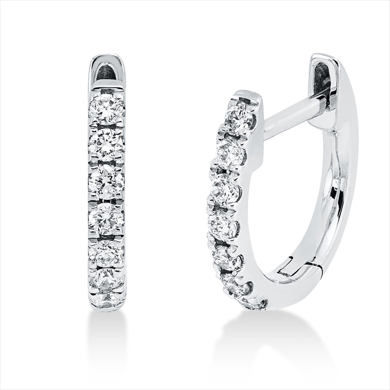 Creolen 18 kt WG, 14 Brill. 0,10 ct, TW-si