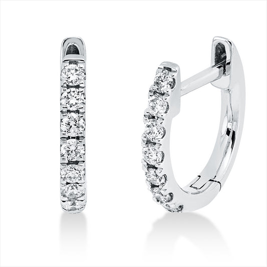 Creolen 18 kt WG, 14 Brill. 0,10 ct, TW-si
