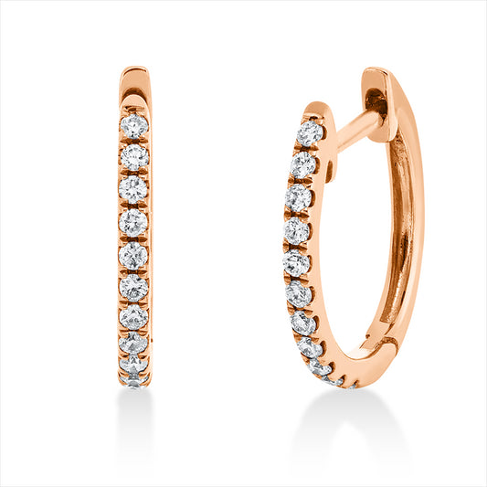 Creolen 18 kt RG, 22 Brill. 0,15 ct, TW-si