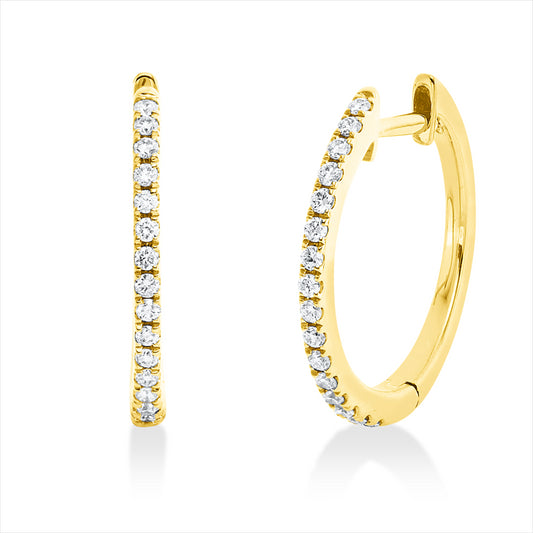 Creolen 18 kt GG, 32 Brill. 0,16 ct, TW-si