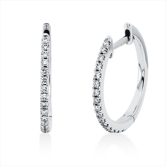 Creolen 18 kt WG, 32 Brill. 0,16 ct, TW-si