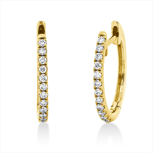 Creolen 18 kt GG, 24 Brill. 0,16 ct, TW-si