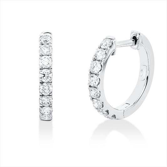 Creolen 18 kt WG, 16 Brill. 0,65 ct, TW-si