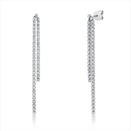 Ohrschmuck 18 kt WG, 90 Brill. 1,34 ct, TW-si